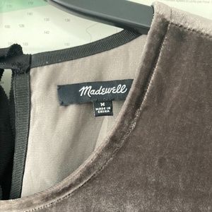 Madewell silver velvet top